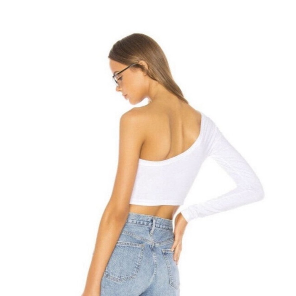 Cotton Cirizen BLACK one shoulder crop top